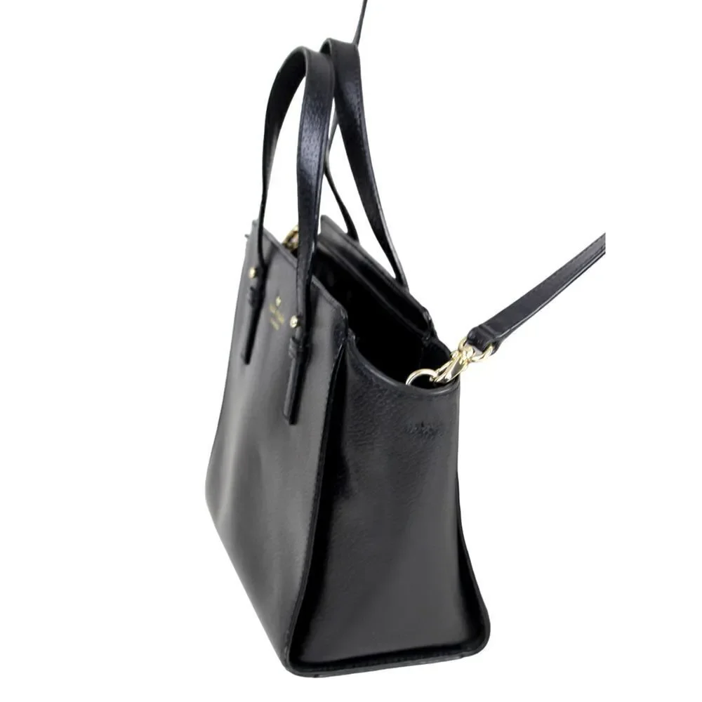 kate spade NY BLACK GENUINE LEATHER SHOULDER BAG X-BODY SATCHEL HANDBAG PURSE